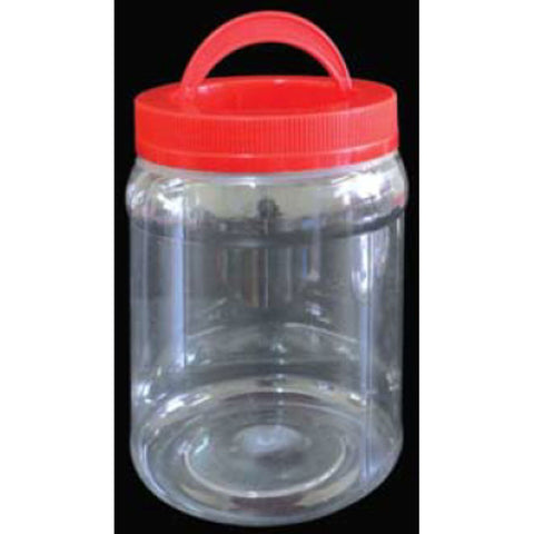 ROUND PET BOTTLE RED CAP W HANDLE 1.2L 4021PH (#106918)