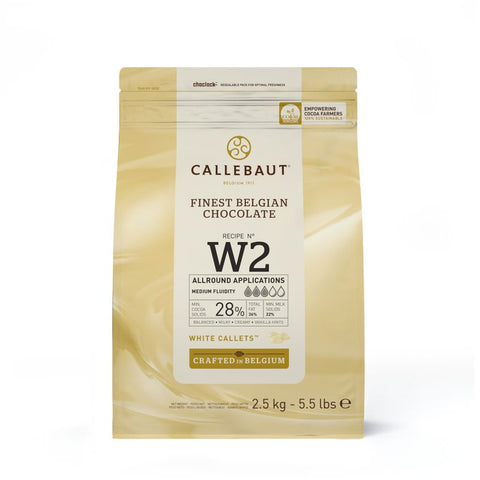 WHITE COUVERTURE CHOCOLATE 28% 2.5KG (#106930)