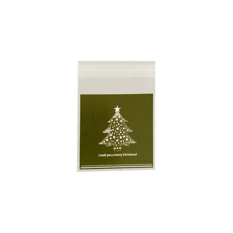 COOKIE BAG X'MAS BP4028 GREEN 100PC (#107046)