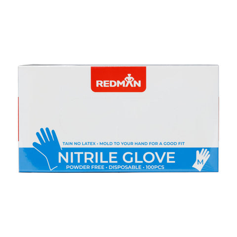GLOVES NITRILE BLUE(POWDER FREE) M 100PC (#107147)