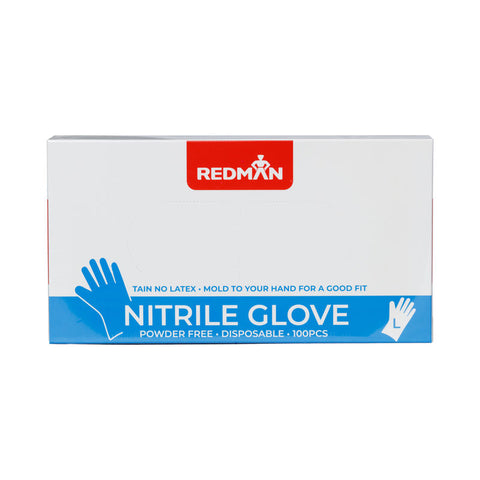 GLOVES NITRILE BLUE(POWDER FREE) L 100PC (#107148)