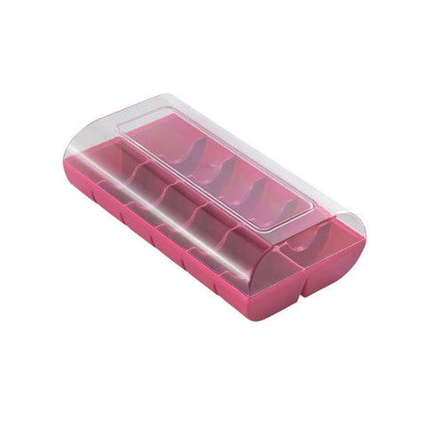 PLASTIC MACARON BOX 12 FUXIA (#107174)