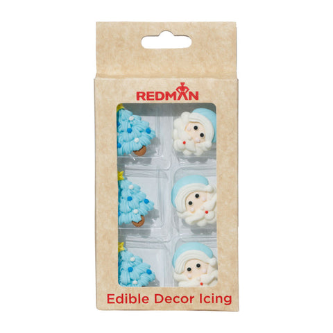 DECOR ICING SANTA CHRISTMAS TREE PASTEL BLUE (#107204)