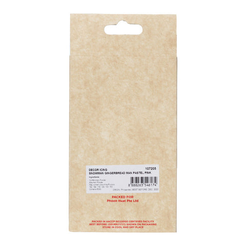 DECOR ICING SNOWMAN GINGERBREAD MAN PASTEL PINK (#107205)
