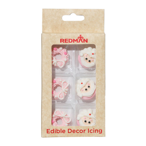 DECOR ICING SANTA WREATH PASTEL PINK (#107206)