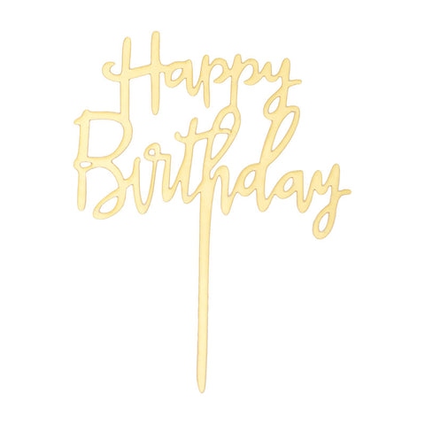 ARCYLIC PICK HAPPY BIRTHDAY GOLD (#107226)