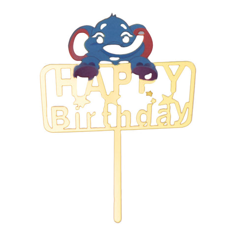 ARCYLIC PICK HAPPY BIRTHDAY ELEPHANT (#107228)
