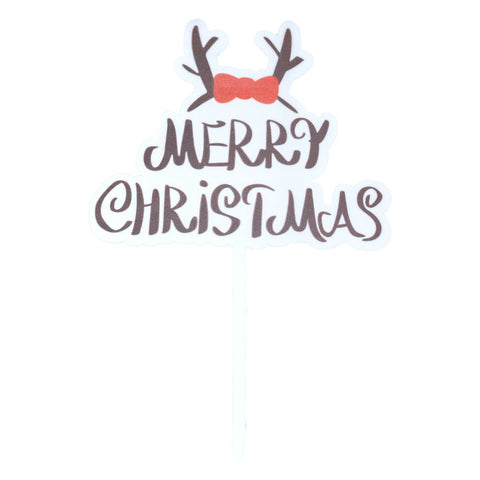 ARCYLIC PICK MERRY XMAS DEER HORN (#107243)