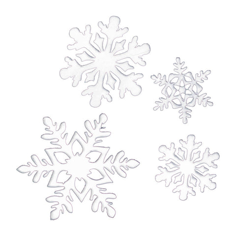 ARCYLIC DECOR PICK SNOWFLAKES 4PC (#107247)