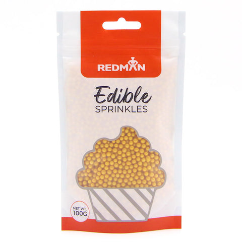 DECOR SUGAR PEARL GOLD 4MM 100G (#107336)