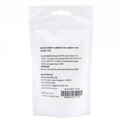 DECOR CRISPY JIMMIES RED GREEN 100G (#107350)