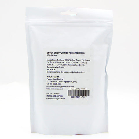 DECOR CRISPY JIMMIES RED GREEN 500G (#107351)
