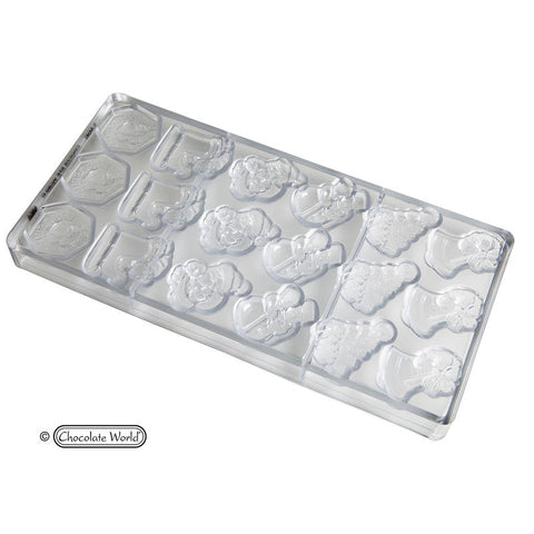 CHOCOLATE MOULD XMAS GARNISH 6FIG 18CAV CW1406 (#107464)