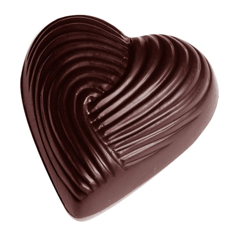 CHOCOLATE MOULD HEART STRIPE 21CAV CW1513 (#107470)