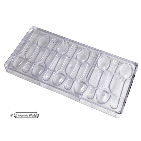 CHOCOLATE MOULD SPOON 275X135X24MM 10CAV CW1533 (#107474)