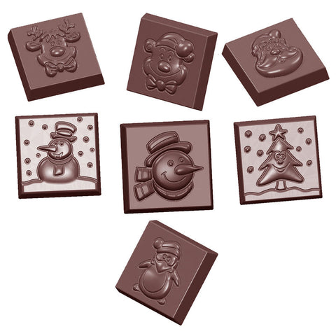 CHOCOLATE MOULD CARAQUE XMAS 7FIG 21CAV CW1660 (#107481)