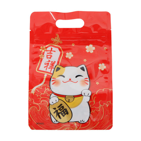 ZIPLOCK BAG LUCKY CAT 4 DESIGN 50PC (#107524)