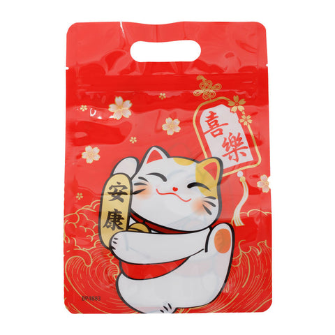ZIPLOCK BAG LUCKY CAT 4 DESIGN 50PC (#107524)