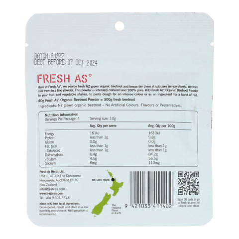 FREEZE DRIED BEETROOT POWDER 40G (#107678)