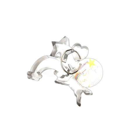 STAINLESS STEEL UNICORN COOKIE CUTTER SET 4PCS (#108055)
