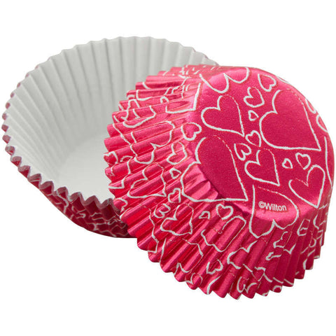 STD FOIL BAKING CUPS PINK HEARTS 415-0-0612 24PC (#108309)