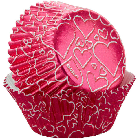 STD FOIL BAKING CUPS PINK HEARTS 415-0-0612 24PC (#108309)