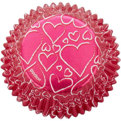STD FOIL BAKING CUPS PINK HEARTS 415-0-0612 24PC (#108309)