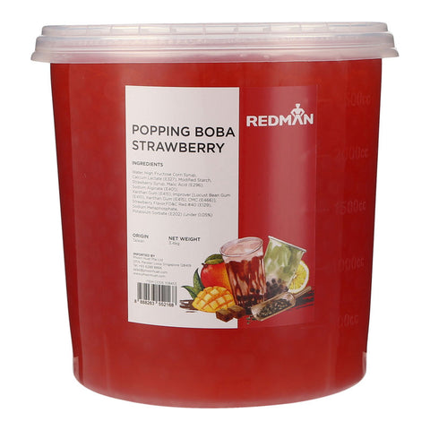 STRAWBERRY POPPING BOBA 3.4KG (#108453)