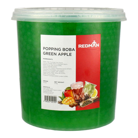 GREEN APPLE POPPING BOBA 3.4KG (#108457)