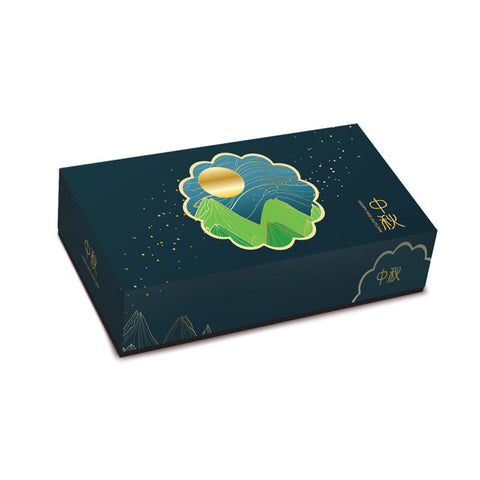 MOONCAKE COVERING BOX W TRAY 8S BLUE MOUNTAIN 5SET (#108501)