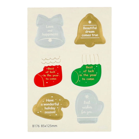 X'MAS STICKER B176 6PC (#108816)