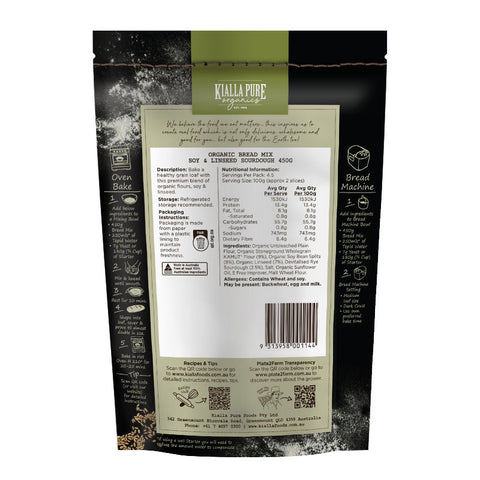 ORGANIC SOY & LINSEED SOURDOUGH BREAD MIX 450G (#109241)