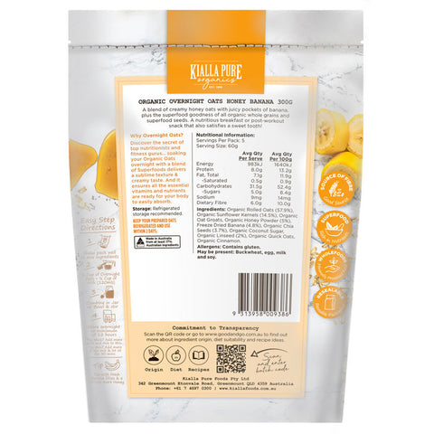 ORGANIC HONEY BANANA OVERNIGHT OATS 300G (#109243)