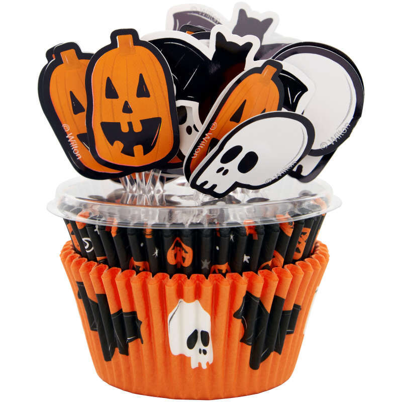 HALLOWEEN CUPCAKE DECOR KIT 2107-0-0325 72PC (