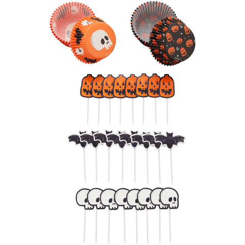 HALLOWEEN CUPCAKE DECOR KIT 2107-0-0325 72PC (#109297)