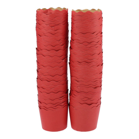 MUFFIN BAKING CASE KRAFT 55XH50MM RED 100PC (#109325)