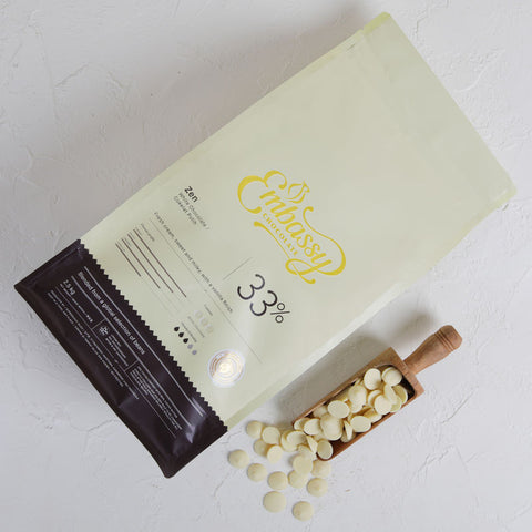 WHITE CHOCOLATE COUVERTURE 33% ZEN 1KG (#109802)