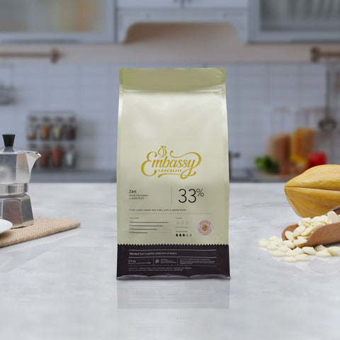 WHITE CHOCOLATE COUVERTURE 33% ZEN 1KG (#109802)