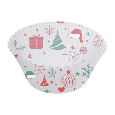 BAKING CASES GREASEPROOF 75MM XMAS SEASON WHITE 500PC (#109817)