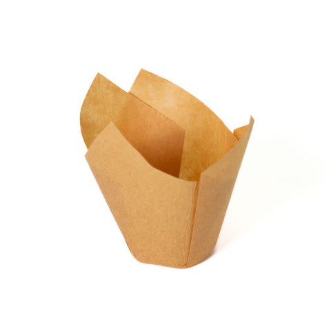 BAKING CASES TULIP 11X11CM LIGHT BROWN 200PC (#109819)