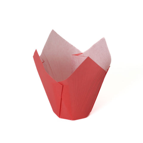 BAKING CASES TULIP 11X11CM RED 200PC (#109820)