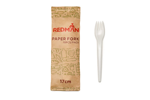 DISPOSABLE PAPER FORK 17CM 10PC/PAC (#112493)