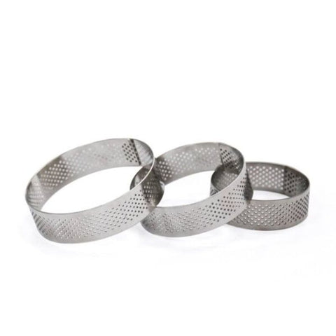 TART RING PERFORATED ROUND S/S 8X2CM SN3182 (#110094)
