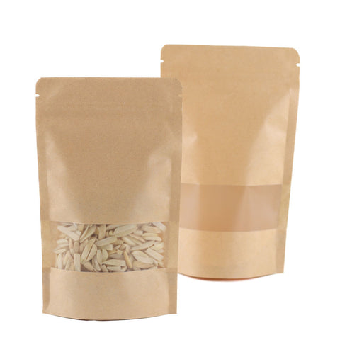 KRAFT ZIPLOCK BAG 200G 12X20CM (#110268)