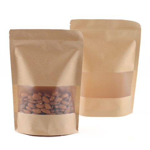 KRAFT ZIPLOCK BAG 250G 16X23.5CM 50PC (#110269)