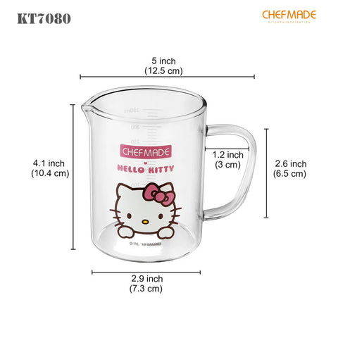 MEASURING CUP GLASS 350ML HELLO KITTY (#110459)