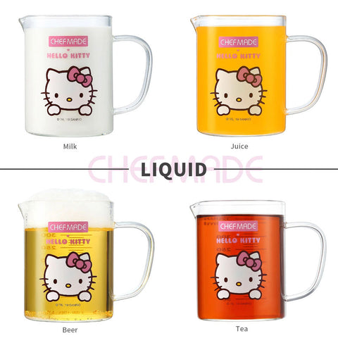 MEASURING CUP GLASS 350ML HELLO KITTY (#110459)