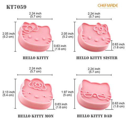 MOULD COOKIE PP 4PC HELLO KITTY (#110466)