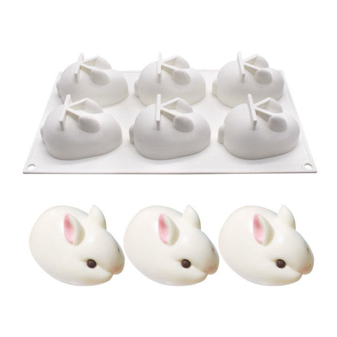 RABBIT SILICONE MOULD LARGE 6S 75X55MM (#111511)