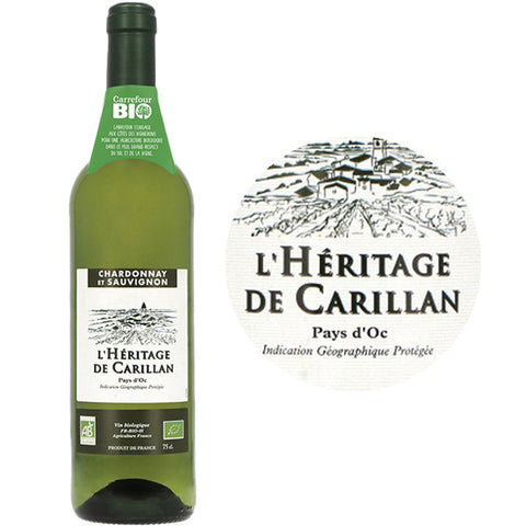 WHITE WINE-SAUVIGNON ORGANIC IGP PAYS DOC WHITE WINE750ML (#112277)